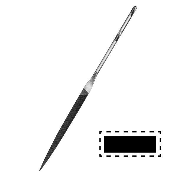 Pilník jehlový plochý do špičky, 100 mm, hr.2