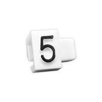 Cenovky 5 mm černé písmo, znak "5" bal. 50 ks