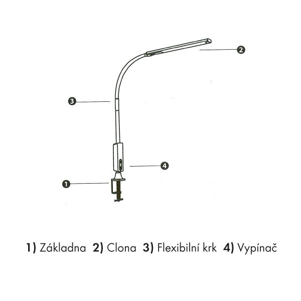 Stolní flexibilní LED lampa Durston