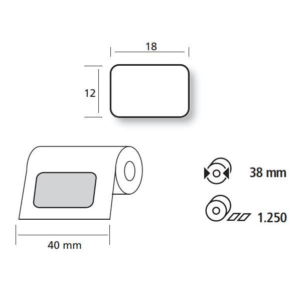 Štítky bílé 31 1218 E1, role 1250 ks