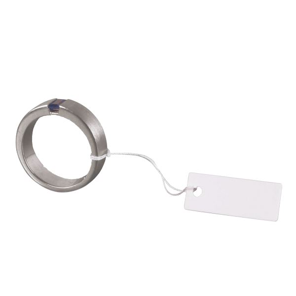 Štítky PVC s nití 71 65A, 17x7 mm, stříbrné, 100 ks