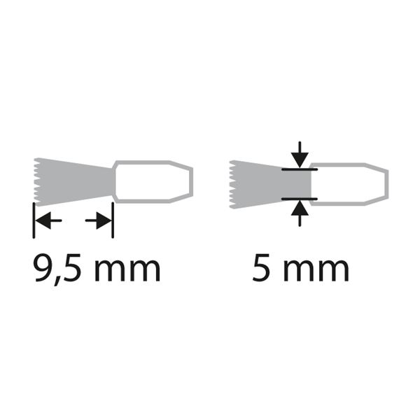 Mini štěteček ocelový, montovaný