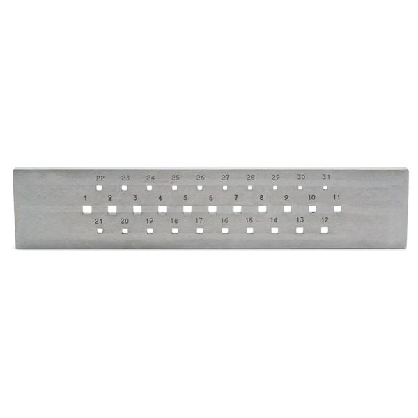Průvlak čtvercový 5-2 mm, 31 otvorů
