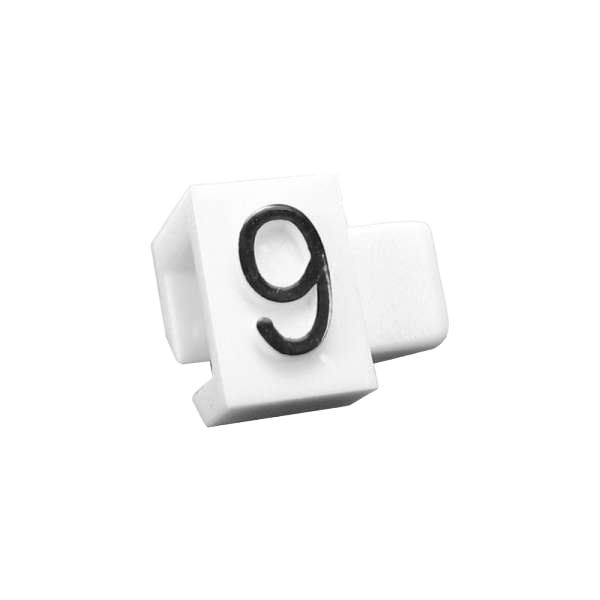 Cenovky 5 mm černé písmo, znak "9" bal. 50 ks