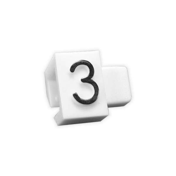 Cenovky 5 mm černé písmo, znak "3" bal. 50 ks