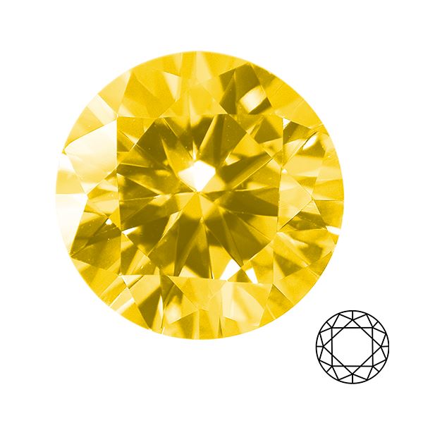 Kubický zirkon YELLOW, pr. 1,75 mm