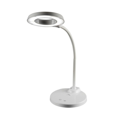 Stolní kruhová LED lampa Durston, bílá