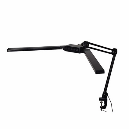 Stolní LED lampa, 2 ramena - černá/lesk