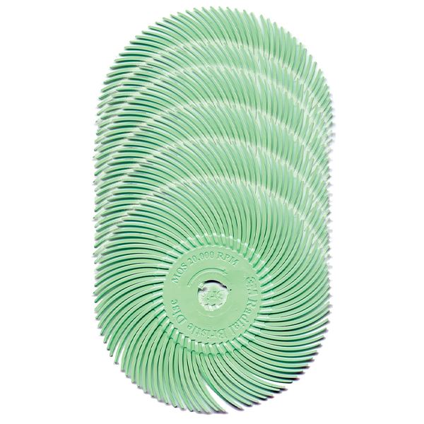 3M radiální štětinový disk 76 mm, hrubost 1 µm, sv. zelený (bal. 6 ks)