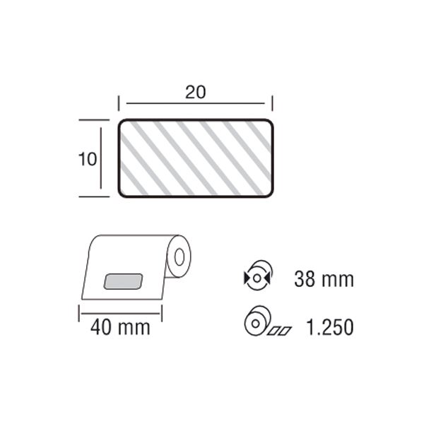 Štítky transparentní 41 1020 X5, role 1250 ks