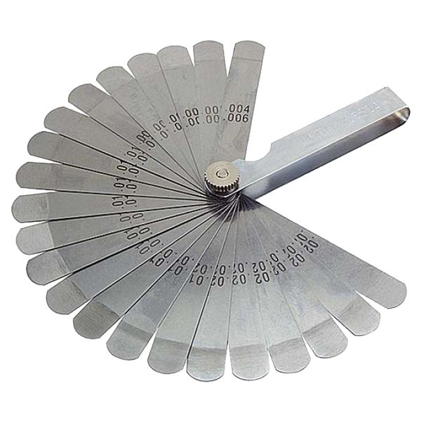 Spárová měrka kovová 0,05-1,00 mm, 20 čepelí