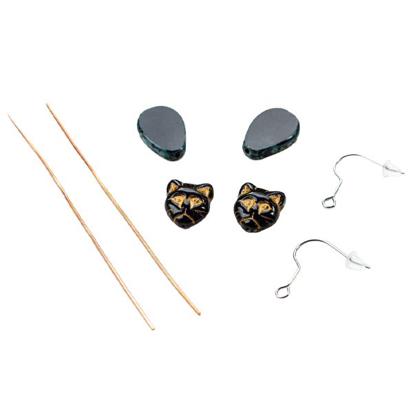 Kočičí náušnice – balíček na tvoření (měď)