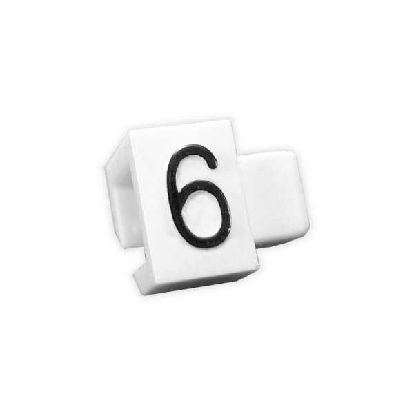 Cenovky 5 mm černé písmo, znak "6" bal. 50 ks