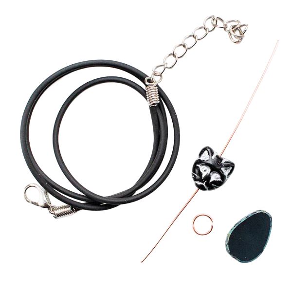 Kočičí přívěsek – balíček na tvoření (měď)