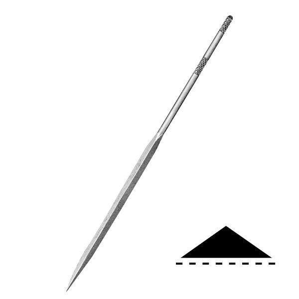 Pilník jehlový nízký trojhran, 100 mm, hr.3