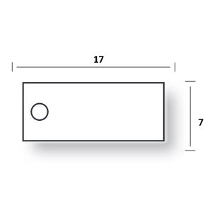 Štítky papírové s nití 71 65A, 17x7 mm, bílé, 100 ks