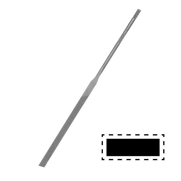 Pilník jehlový plochý, 100 mm, hr.2
