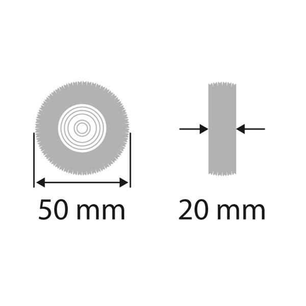 Vlněný kotouč, č. 0, 50x20 mm
