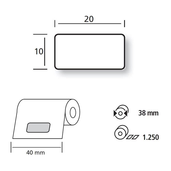 Štítky bílé 41 1020 E5, role 1250 ks